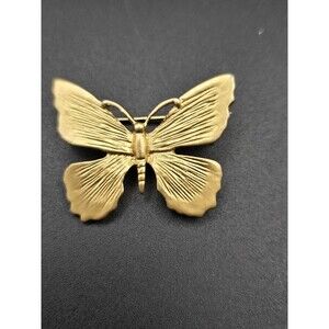 Vintage Gold Tone Butterfly Moth Brooch Pin